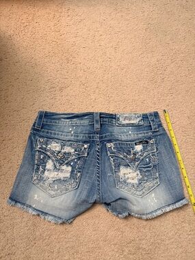 Miss Me Faded Blue Distressed Denim Shorts